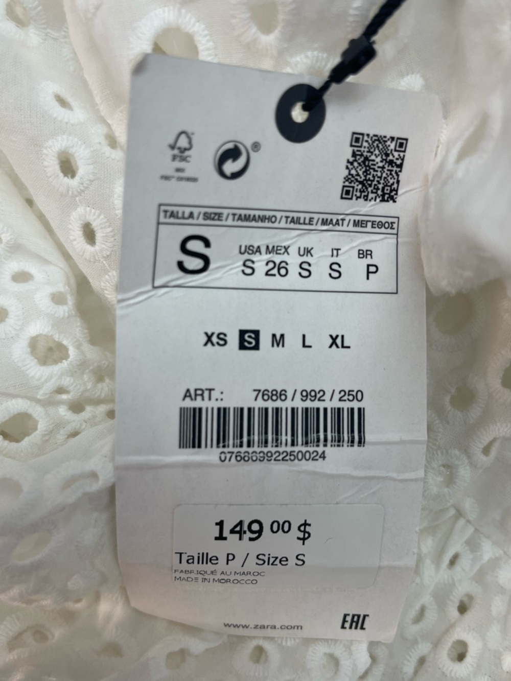 Zara Openwork Embroidered Midi Dress White - Picture 12 of 16